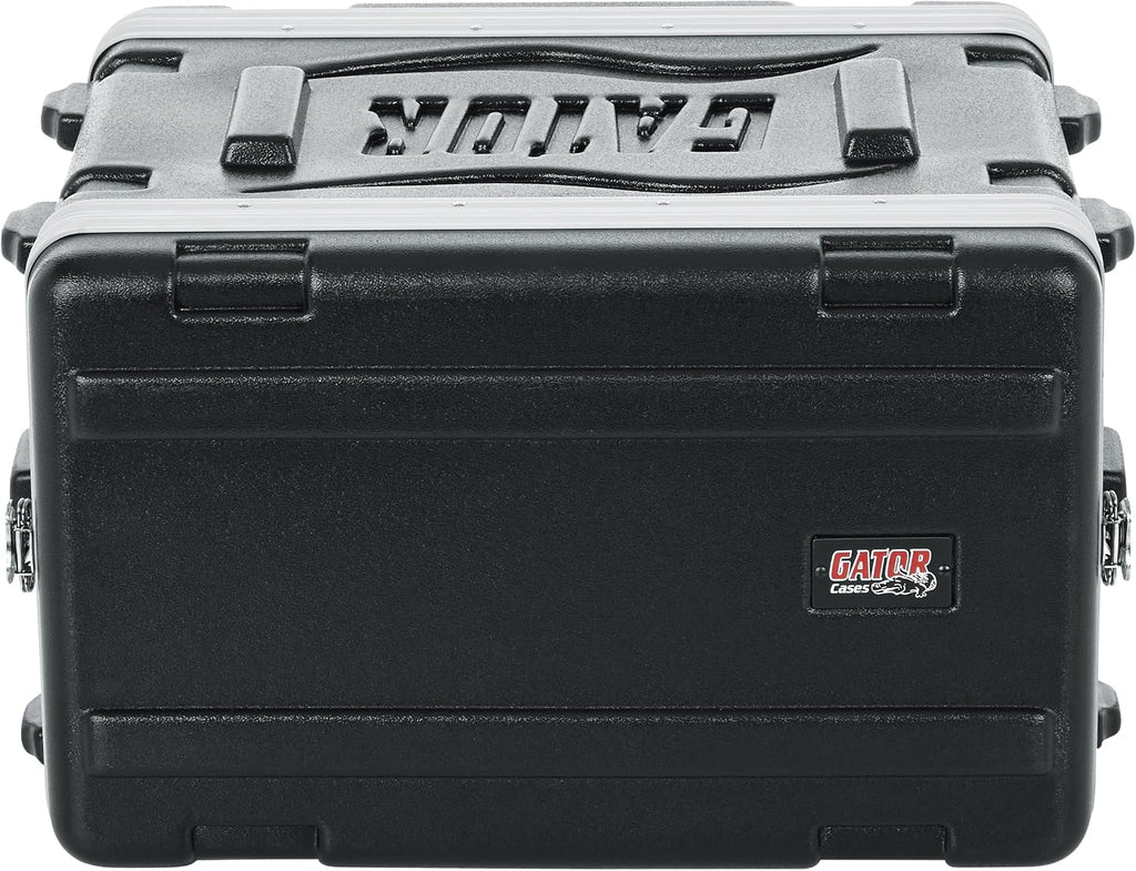 Gator Cases Lightweight Molded 6U Rack Case with Heavy Duty Latches, Shallow 14.25' Depth (GR-6S)