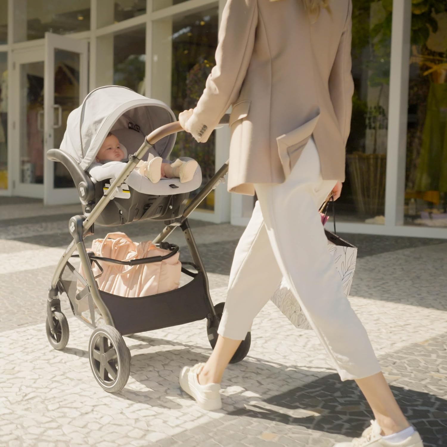 Maxi-Cosi Zelia™ Luxe 5-in-1 Modular - Baby Travel System Car Seat and Stroller, Infant Car Seat and Stroller Combo, Baby Car Seat and Stroller Combo in New Hope Grey