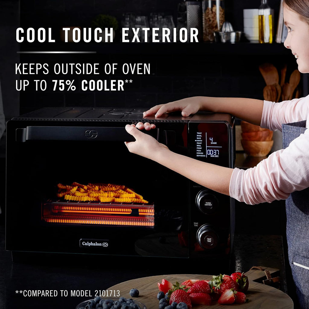 Calphalon Air Fryer Oven, 11-in-1 Toaster Oven Air Fryer Combo, Cool Touch Exterior, 26.4 QT/25 L, Fits 12' Pizza, Stainless Steel