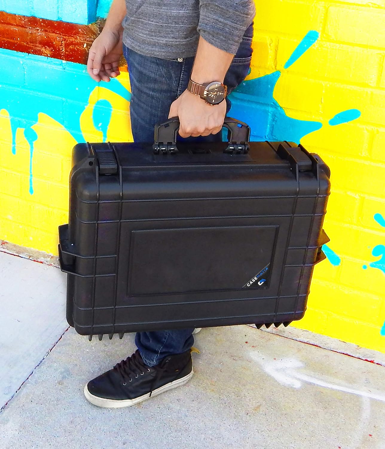CASEMATIX Waterproof DJ Mixer and Accessories Case Compatible with Pioneer DJM S5 or S7 MIxer, Zoom LiveTrak L-12 L12 Channel Digital Audio Mixer And More Portable Mixers Up to 17' x 12' x 5'