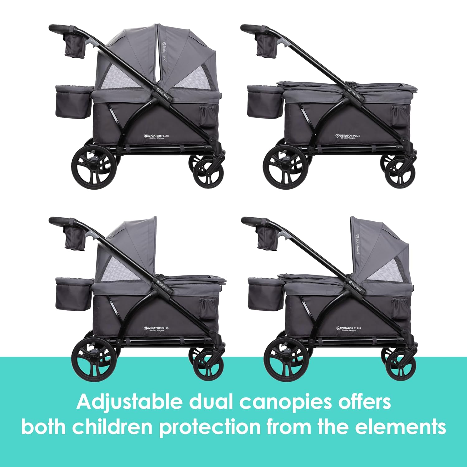Baby Trend Navigator Plus 2-in-1 Stroller Wagon, Dash Midnight