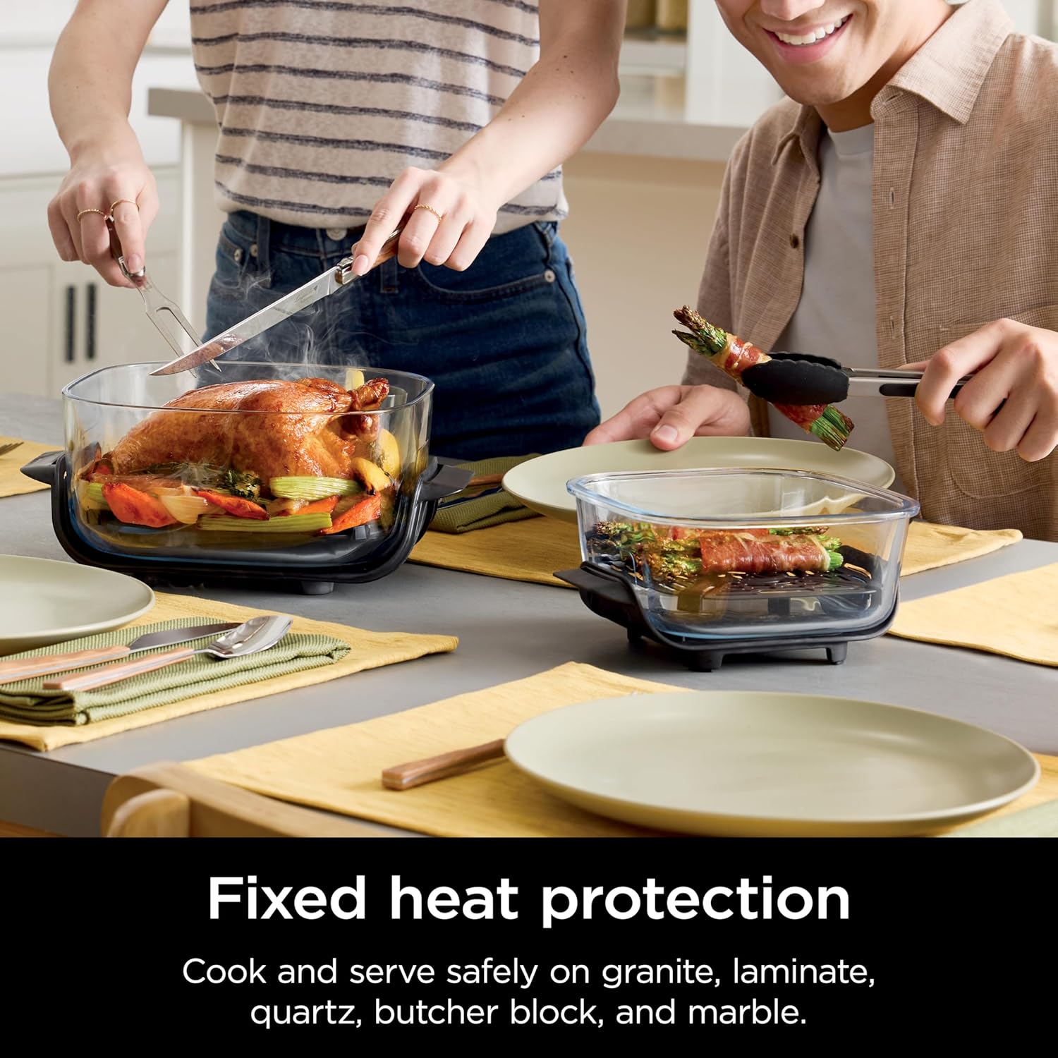 Ninja Crispi Air Fryer, Microwave, Freezer & Dishwasher Safe, Non Toxic Glass Portable Cooking System, 4 QT & 6 Cup Glass Containers with Storage Lids, Easy Meals, Air Fry, Bake, Green (Renewed)