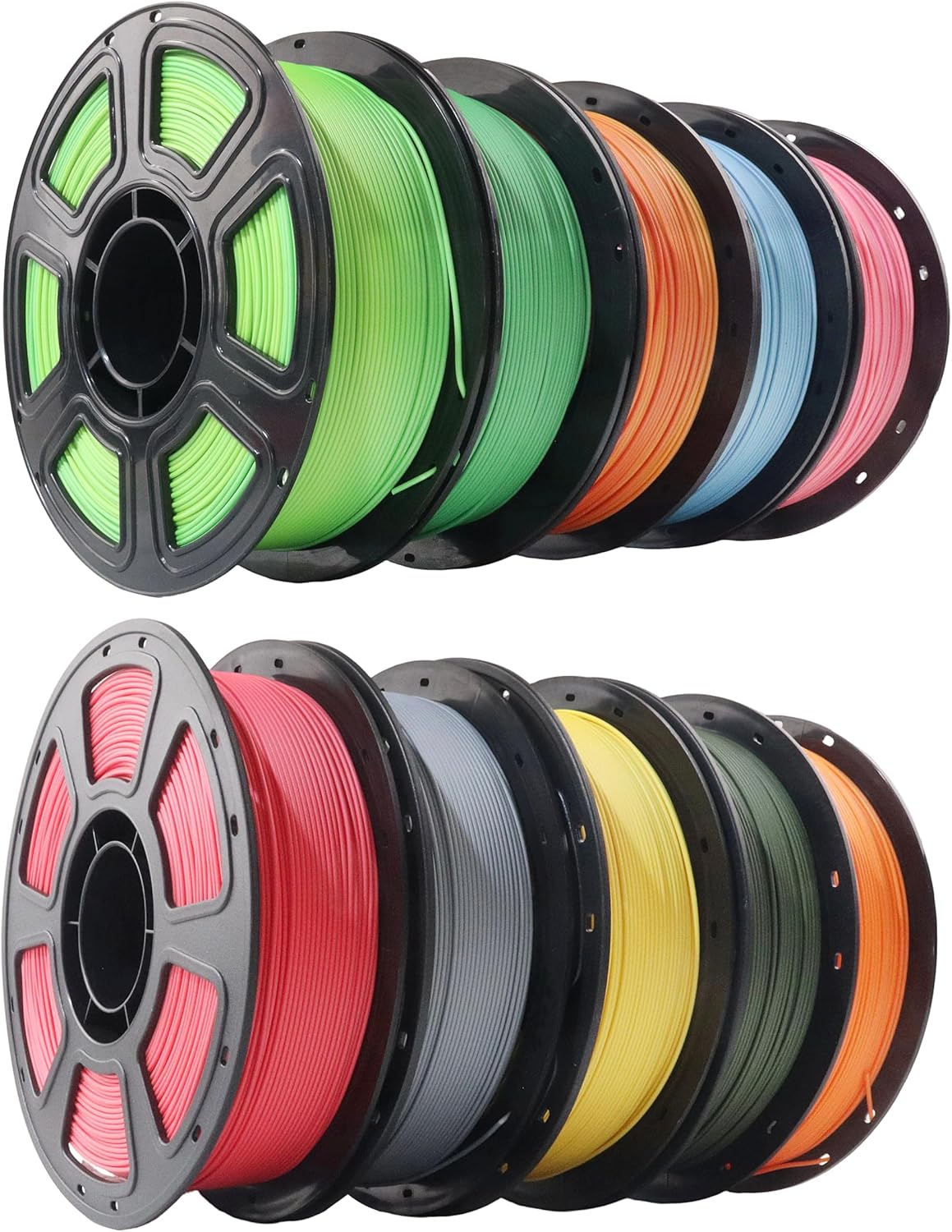 Matte PLA 3D Printer Filament Bundle, 1KG Spool(2.2lbs),Dimensional Accuracy +/- 0.02mm,1.75mm PLA Filament for Most FDM 3D Printers,10 Different Color
