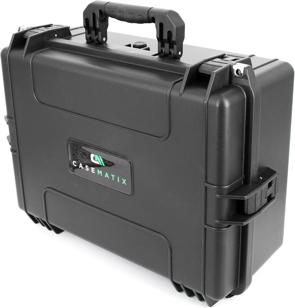 CASEMATIX Mixer Carry Case Compatible with Yamaha MG12XU 12 Channel Mixing Console and More - IPX7 Waterproof Hard Shell Sound Board Carrier with Foam Fits Mixers up to 17' x 12.1' x 5' and Cables