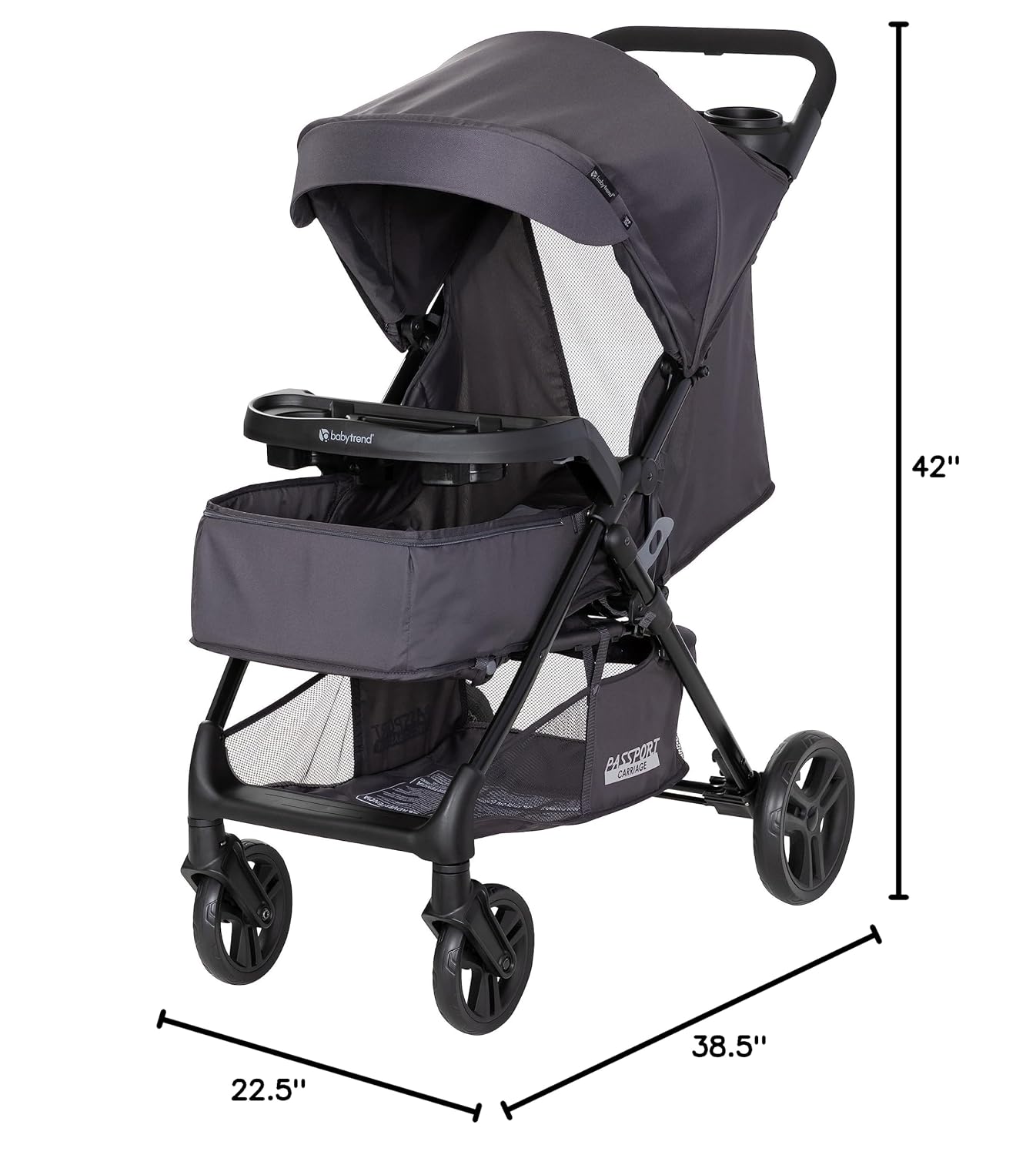 Baby Trend Passport® Carriage Stroller Travel System with EZ-Lift™ Infant Car Seat, Dash Black