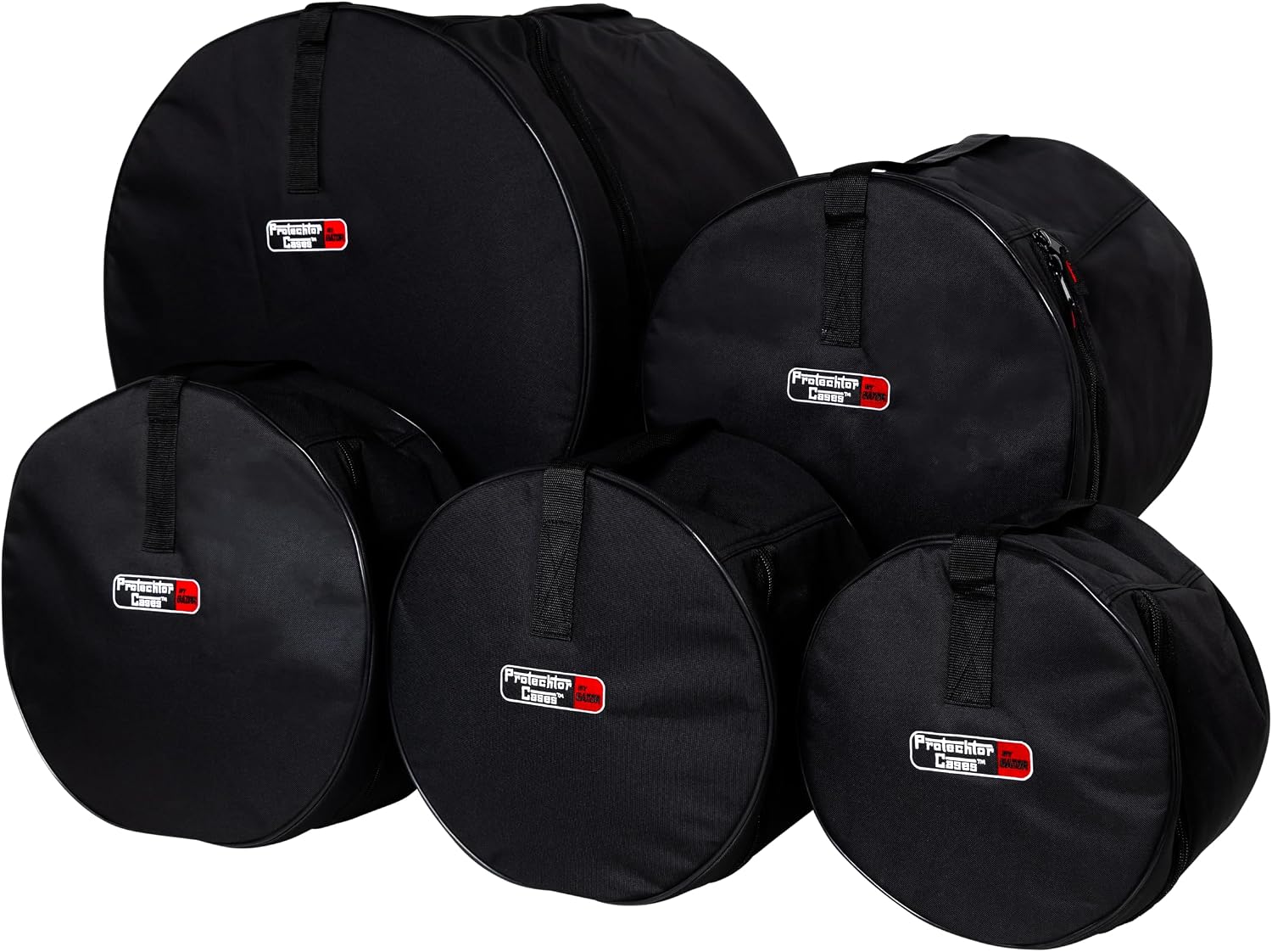 Gator Cases Jazz Fusion Drum Set Bags: 20'x16', 12'x8', 10'x7', 14'x14', 5.5'x14'; (GP-JAZZFS-100)