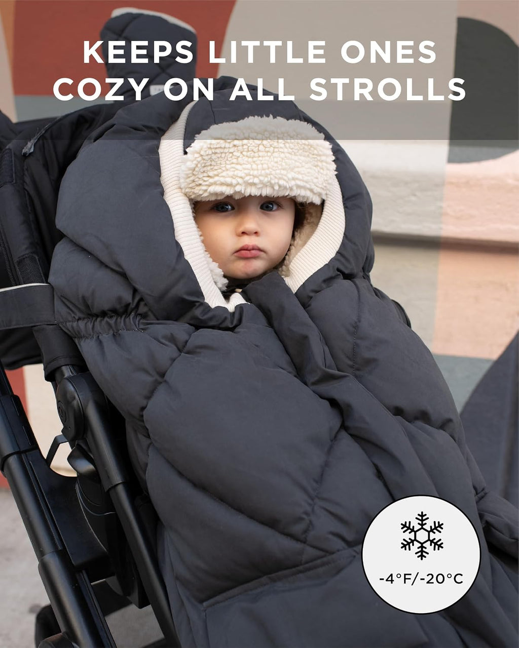7AM Enfant Stroller Blanket 212 - Adjustable Baby Car Seat Zipped Blanket for Babies Winter, Unisex Multi Purpose Fleece Lined Warm Hooded Toddler Footmuff Water Repellent | (6M - 4T)