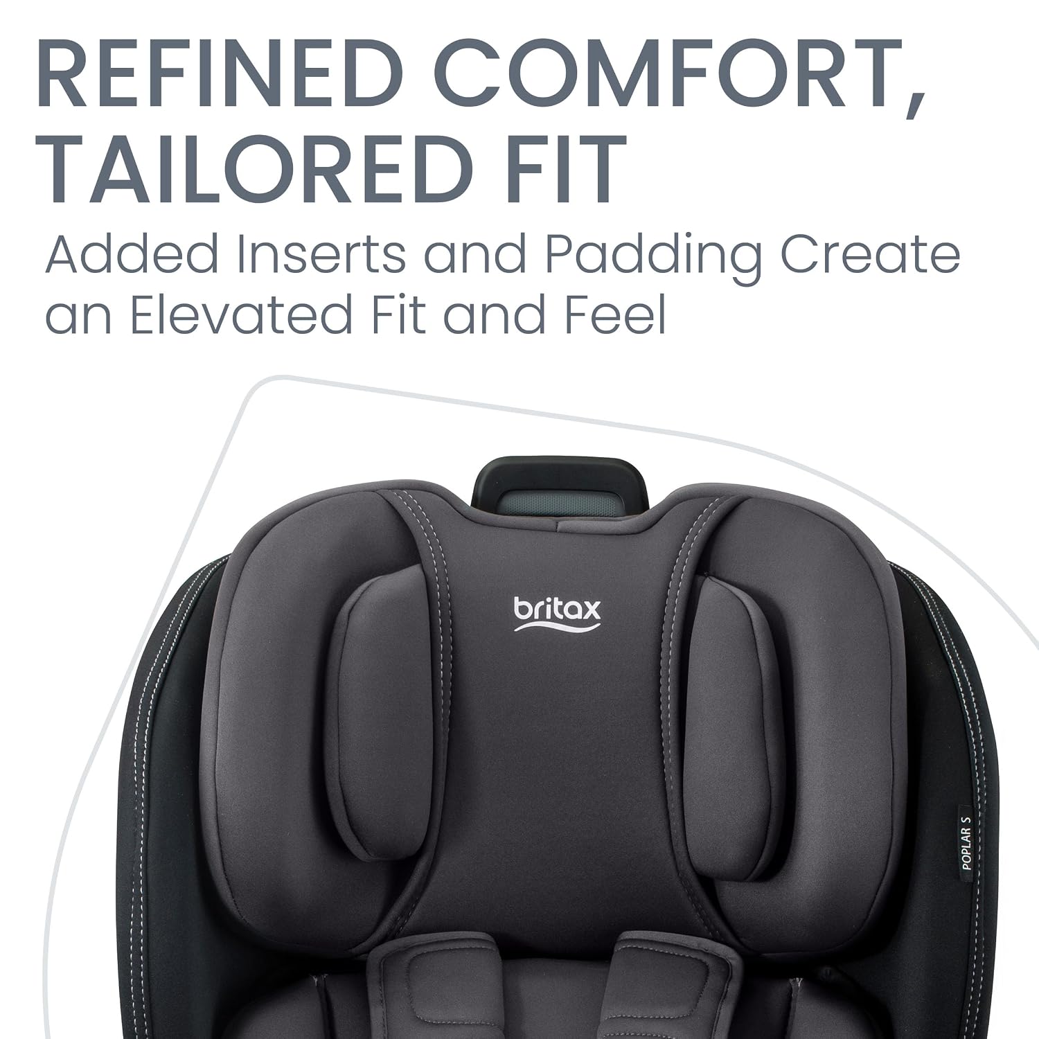 Britax Poplar S Convertible Car Seat, 2-in-1 Car Seat Extended Rear Facing, 17' Slim Car Seat Design with Fast & Easy ClickTight Installation, Anti-Rebound Bar & SafeWash Fabrics — Stone Onyx