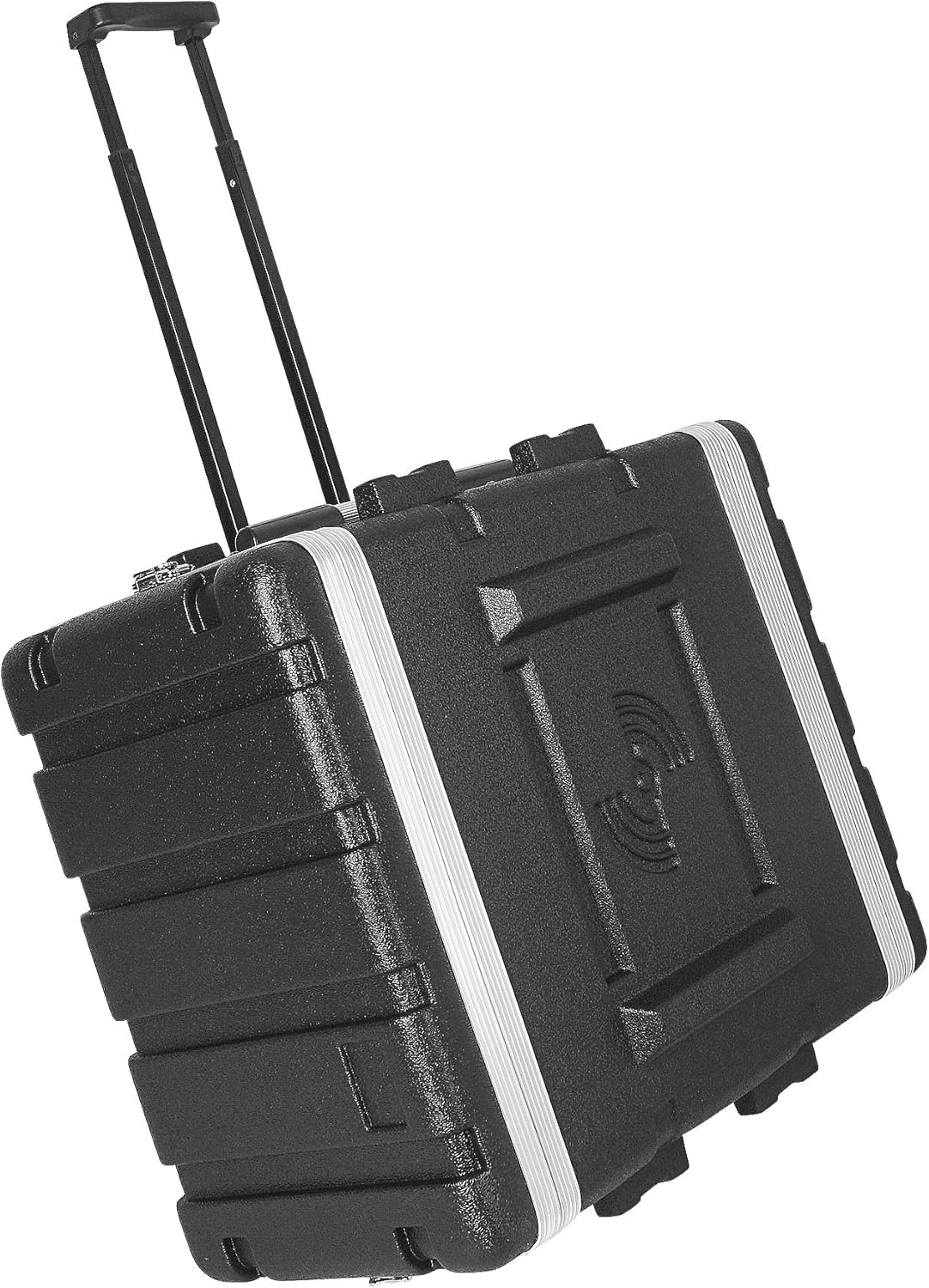 Sound Town Lightweight 6U PA DJ Rack/Road Case with 5U Rack Space, ABS Construction, 19' Depth, Retractable Handle, Wheels and Heavy-Duty Latches (STRC-A6UT)