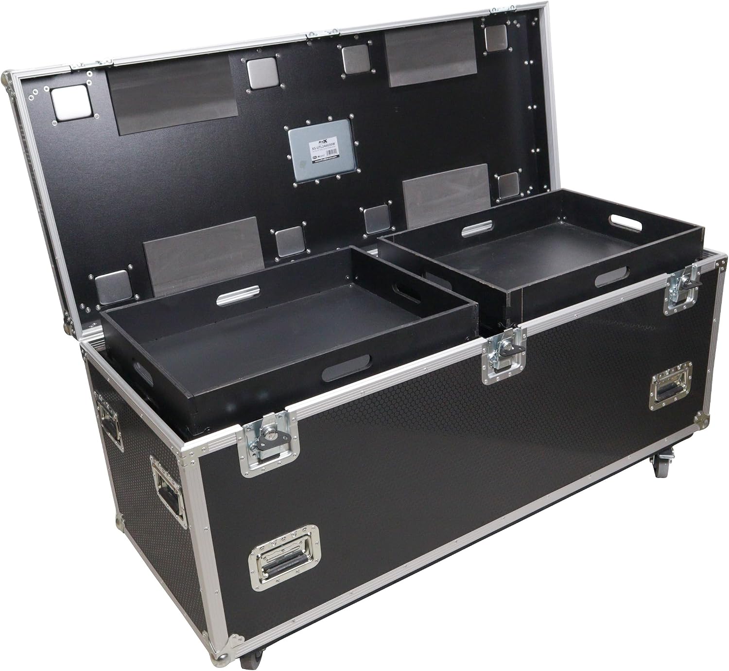 ProX XS-UTL246030W MK2 TruckPax Utility ATA Flight Case Truck Storage Road Case with Dividers Tray and 4' in casters