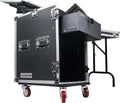 Sound Town Heavy-Duty 1/2' (12mm) Plywood 14U PA DJ Pro Audio Rack/Road ATA Case with 11U Slant Mixer Top, Locking Drawer, Side Table, 20'' Rackable Depth and Casters (STMR-14TD3)