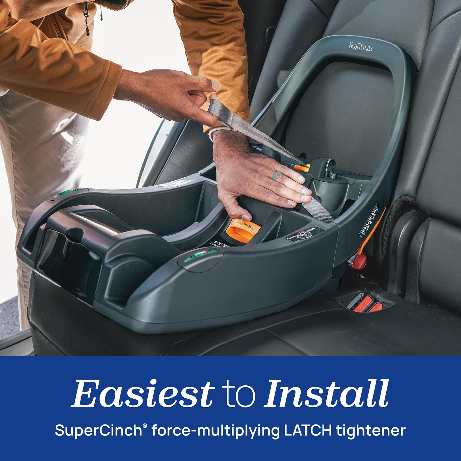 Chicco KeyFit Max Infant Car Seat Base, Stay-in-Car Base for Second Vehicle, Compatible with Chicco KeyFit, KeyFit 30, KeyFit 35 and KeyFit Max Infant Car Seats, Anthracite/Grey
