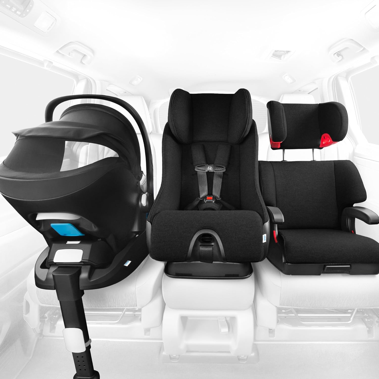 Clek Liing Infant Car Seat with Adjustable Load Leg, Compact, Lightweight Design, 7 Recline Positions, Easy-to-Use Rigid Latch, and Flame Retardant-Free (Railroad Ziip)