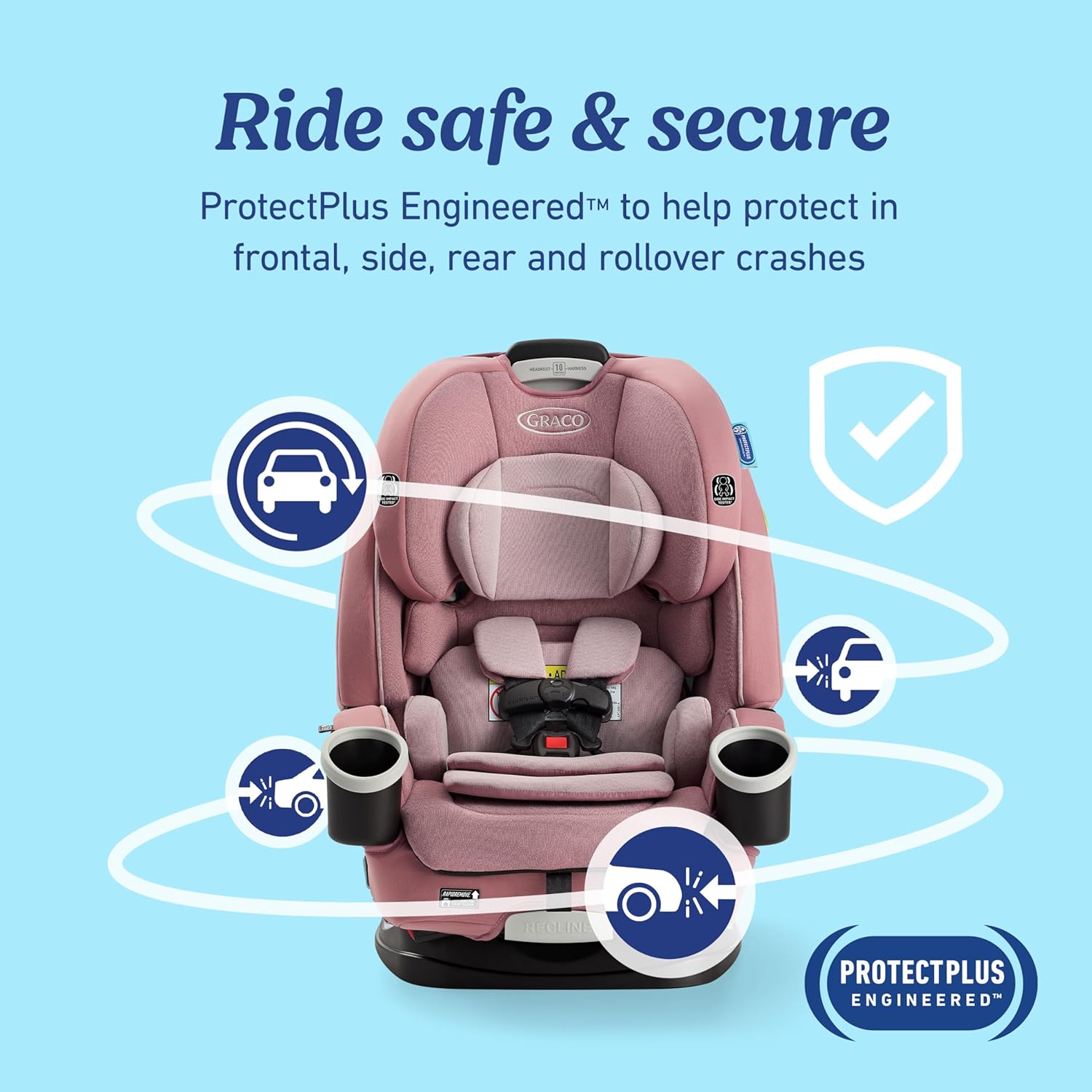 Graco® 4Ever DLX 4 in 1 Car Seat | Infant to Toddler Car Seat, Maven, Adaptable for 10 Years of Use, Size: 20x21.5x24 Inch