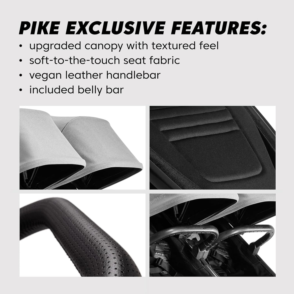 Baby Jogger® City Mini GT2 All-Terrain Double Stroller, Forever Air Rubber Tires, All-Wheel Suspension, Twin Stroller with Belly Bar, Leatherette Handlebar, Premium Fabric, Amazon Exclusive Pike Color