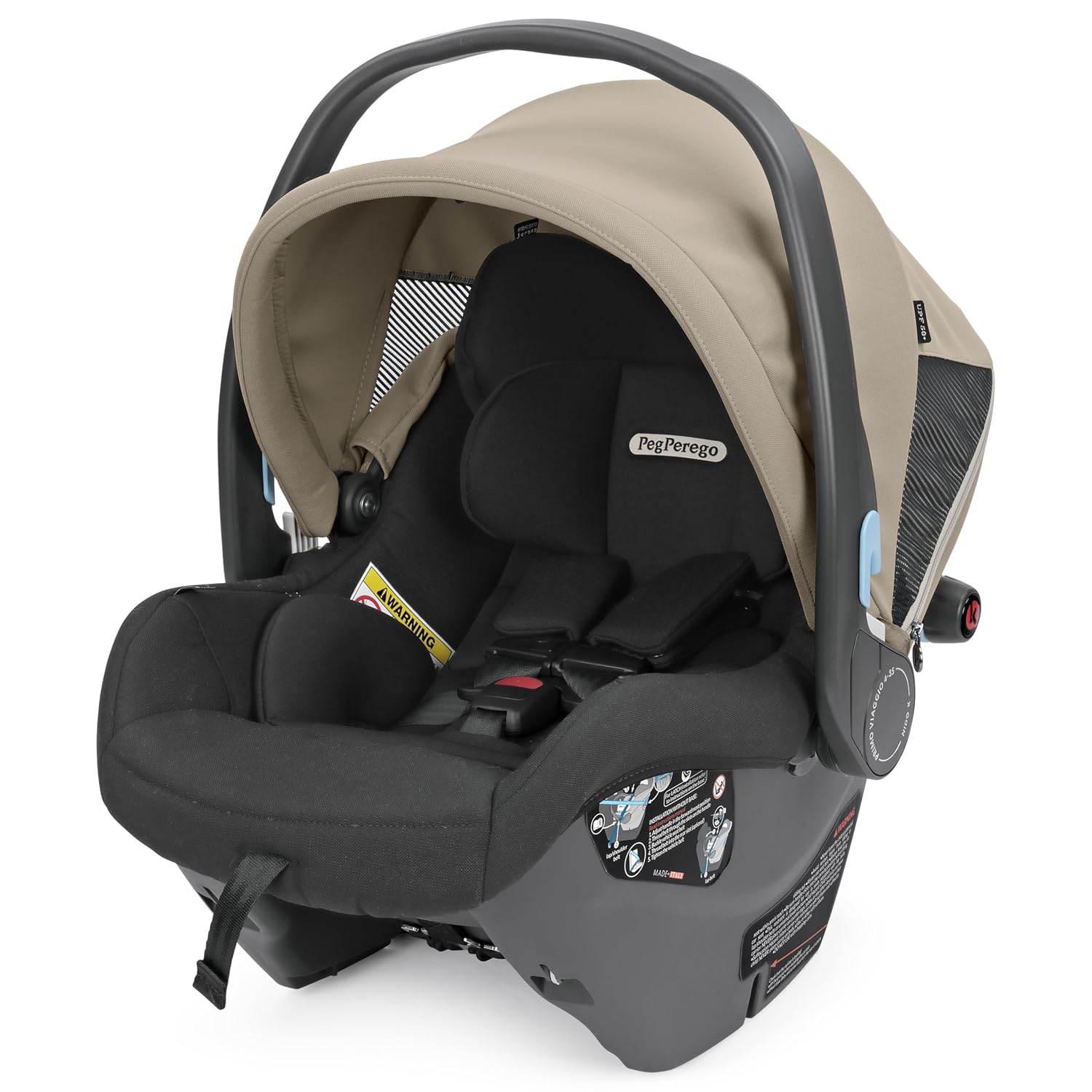Peg Perego Primo Viaggio Nido - Rear Facing Infant Car Seat - Includes Base with Load Leg & Anti-Rebound Bar - for Babies 4 to 30 lbs - Made in Italy - Vanilla Blend