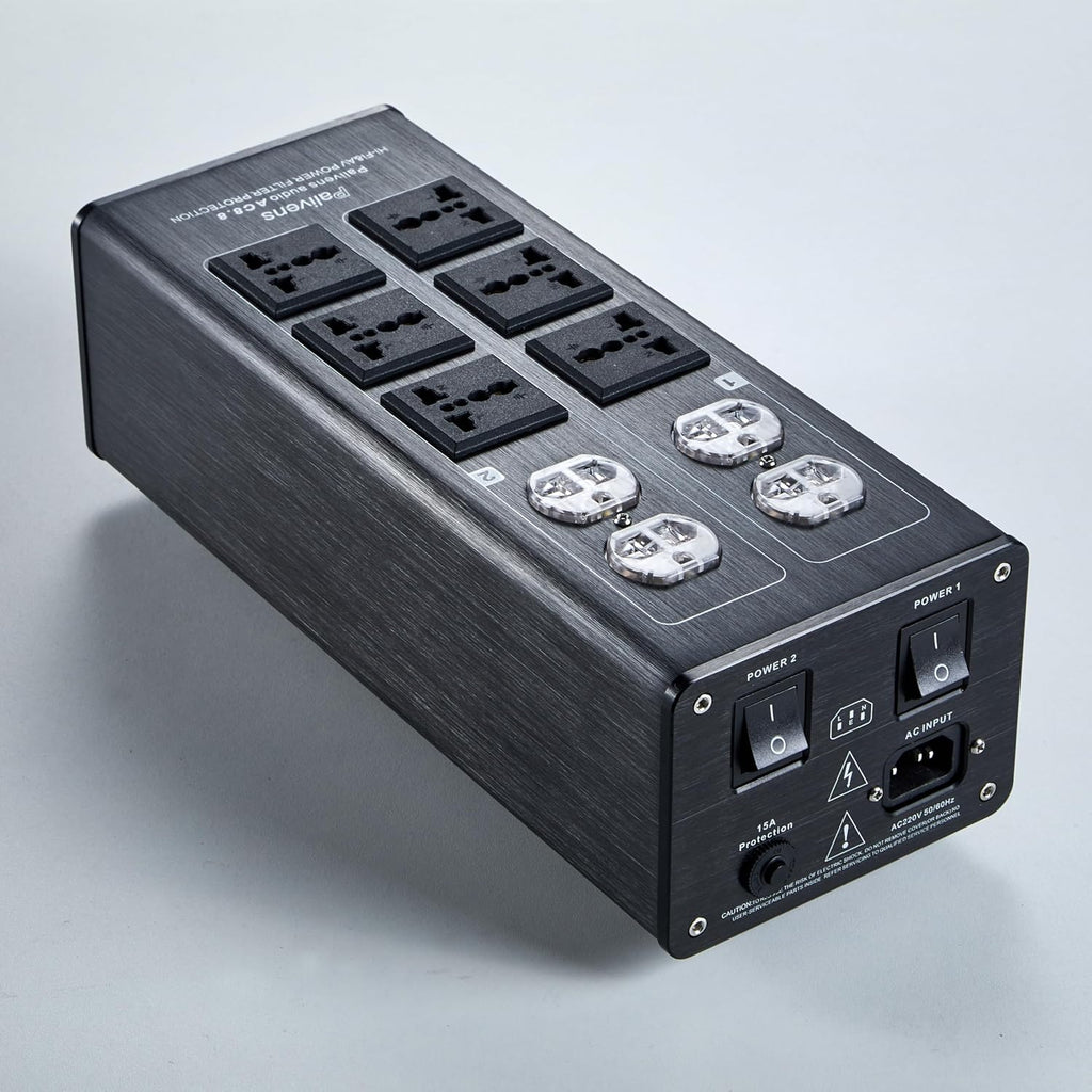 AC Power Filter Power Conditioner, 8 Ways Power Socket, Line Conditioner Power Purifier with Universal Outlets, Power Conditioner Audio Suitable for HiFi CD Player Piano, TV, P10