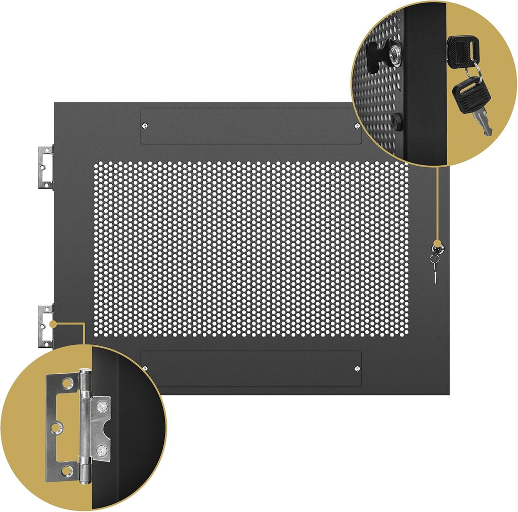 Sound Town Server Rack Doors, for STRK-M8U Server Rack (STRK-DS8U)