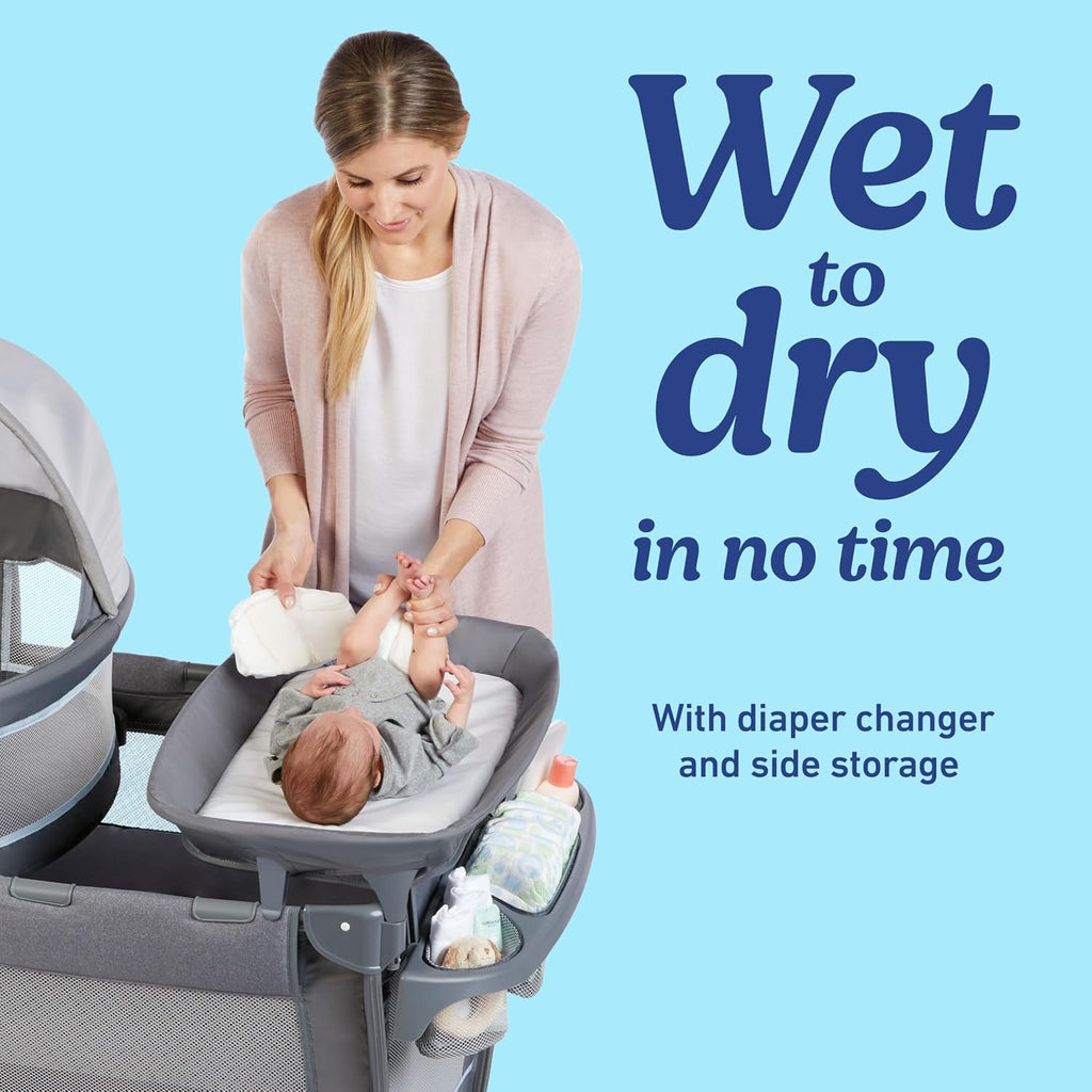 Graco® Pack 'n Play Travel Dome LX Playard – Raised Portable Bassinet, UV‑50 Canopy, Changer & Storage, Annie