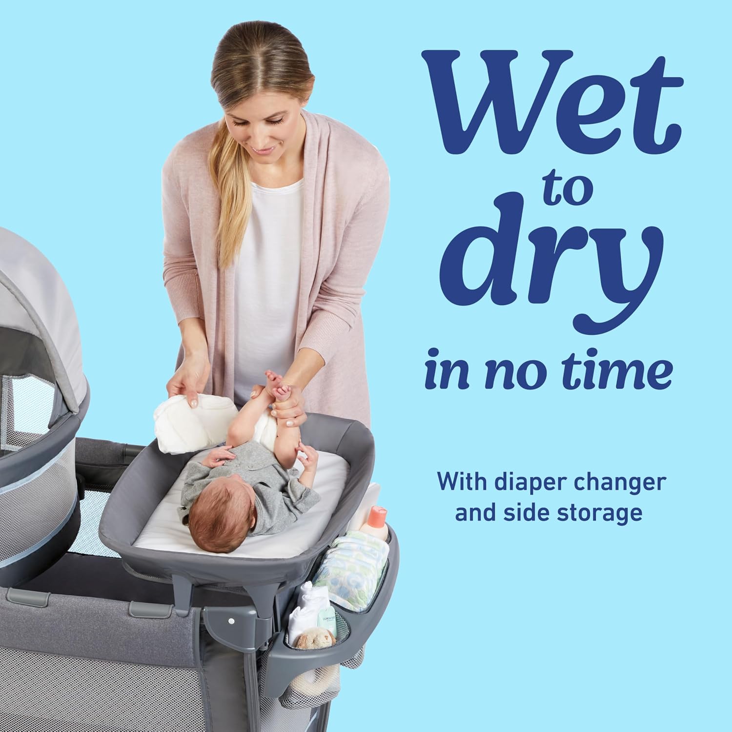 Graco® Pack 'n Play Travel Dome LX Playard – Raised Portable Bassinet, UV‑50 Canopy, Changer & Storage, Annie
