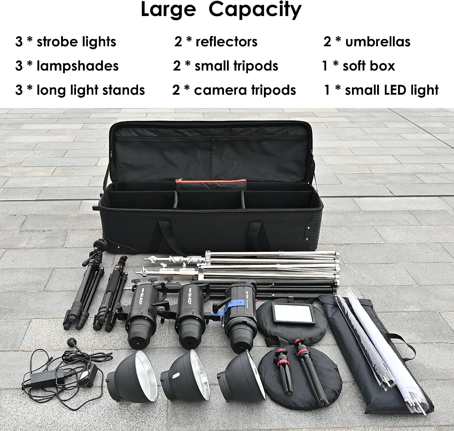 MagicLine Studio Trolley Case 47.2x15x13 inch/120x38x33 cm, Rolling Camera Case, Carrying Bag with Wheels for Photo Video Studio Gears, Light Stands, Tripods, Strobes and Studio Lights, Telescopes.
