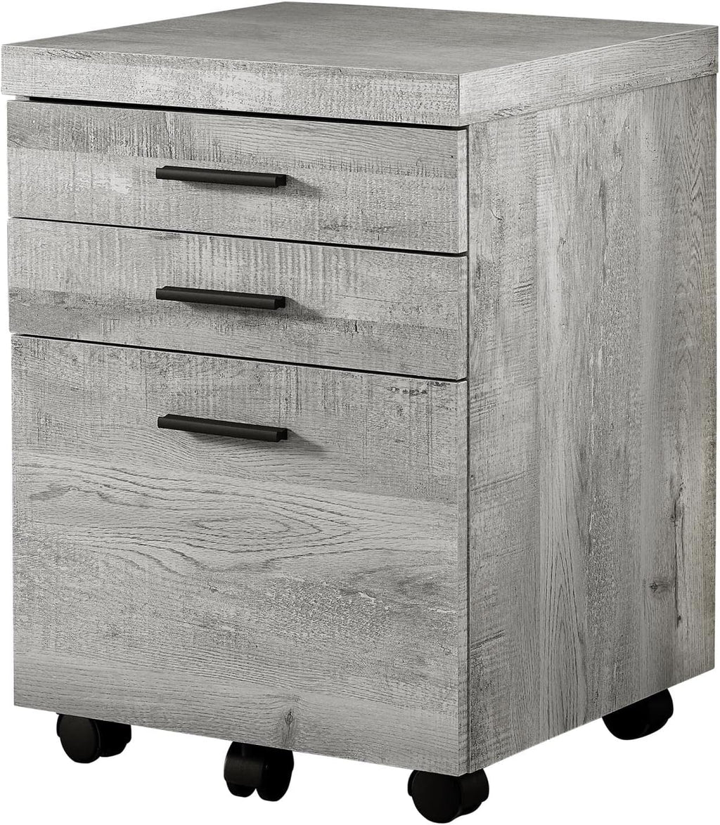 Monarch Specialties I 7401 File Cabinet, Rolling Mobile, Storage Drawers, Printer Stand, Office, Work, Laminate, Grey, Contemporary, Modern