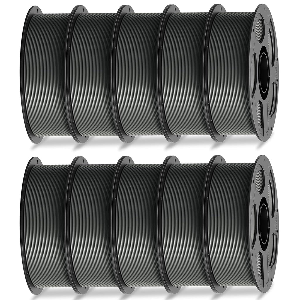 ANYCUBIC High Speed 3D Printer Filament 1.75mm Bundle, Rapid PLA Filament with High Prints Quality, Dimensional Accuracy +/- 0.02mm, 1KG Reusable Spool, 10 Pack Texture Grey