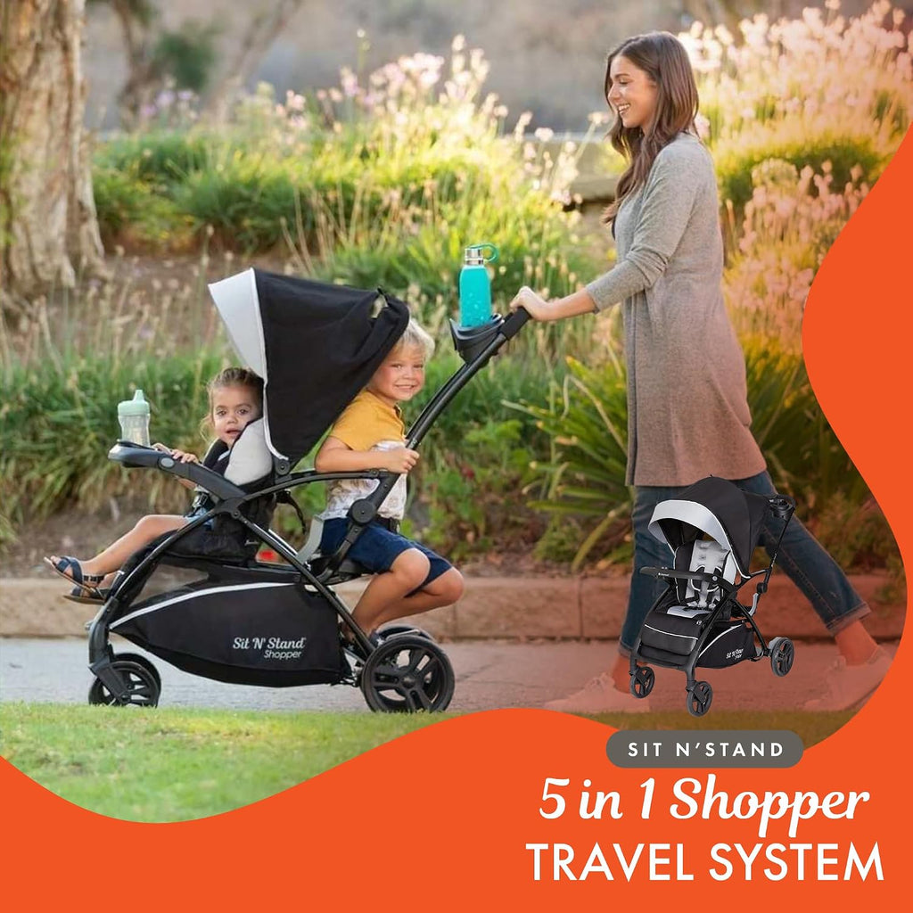 Baby Trend Sit N' Stand 5-in-1 Shopper Travel System, Moondust