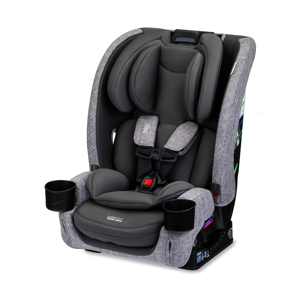 Britax One4Life Slim All in One Car Seat, Up to 10 Years of Use with Rear Facing, Forward Facing, Booster Modes, 17.5' Slim Car Seat Design, ClickTight Installation & SafeWash Fabrics — Mineral Gray
