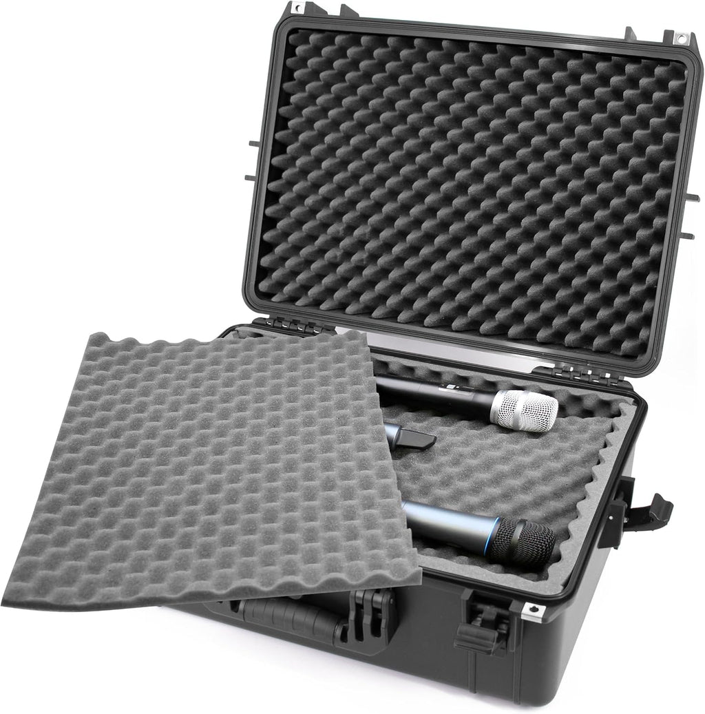 CASEMATIX Mixer Carry Case Compatible with Yamaha MG12XU 12 Channel Mixing Console and More - IPX7 Waterproof Hard Shell Sound Board Carrier with Foam Fits Mixers up to 17' x 12.1' x 5' and Cables