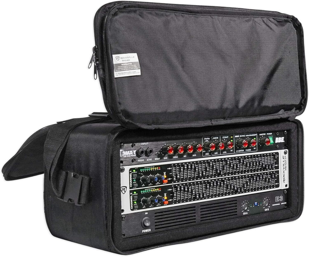 Gemini CDX-2250i Pro DJ Dual Two Deck Rack Mount CD/MP3 Media Player w/ USB Bundle with Rockville RRB40 4U Rack Bag Double-Sided Case with 12' Depth with Shoulder Strap