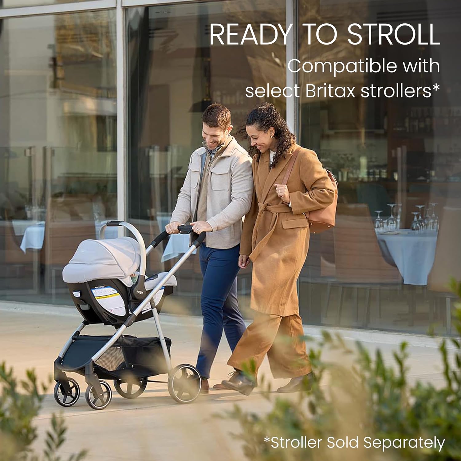 Britax Cypress Infant Car Seat, Rear Facing Car Seat with Alpine Base, ClickTight, Premium Fabrics, Ponte Stone