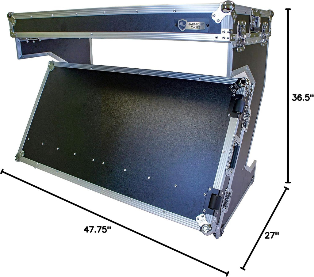 Harmony Audio HCTABLEPREM Portable 47' Wide DJ Workstation Table 36' Height Fast Setup