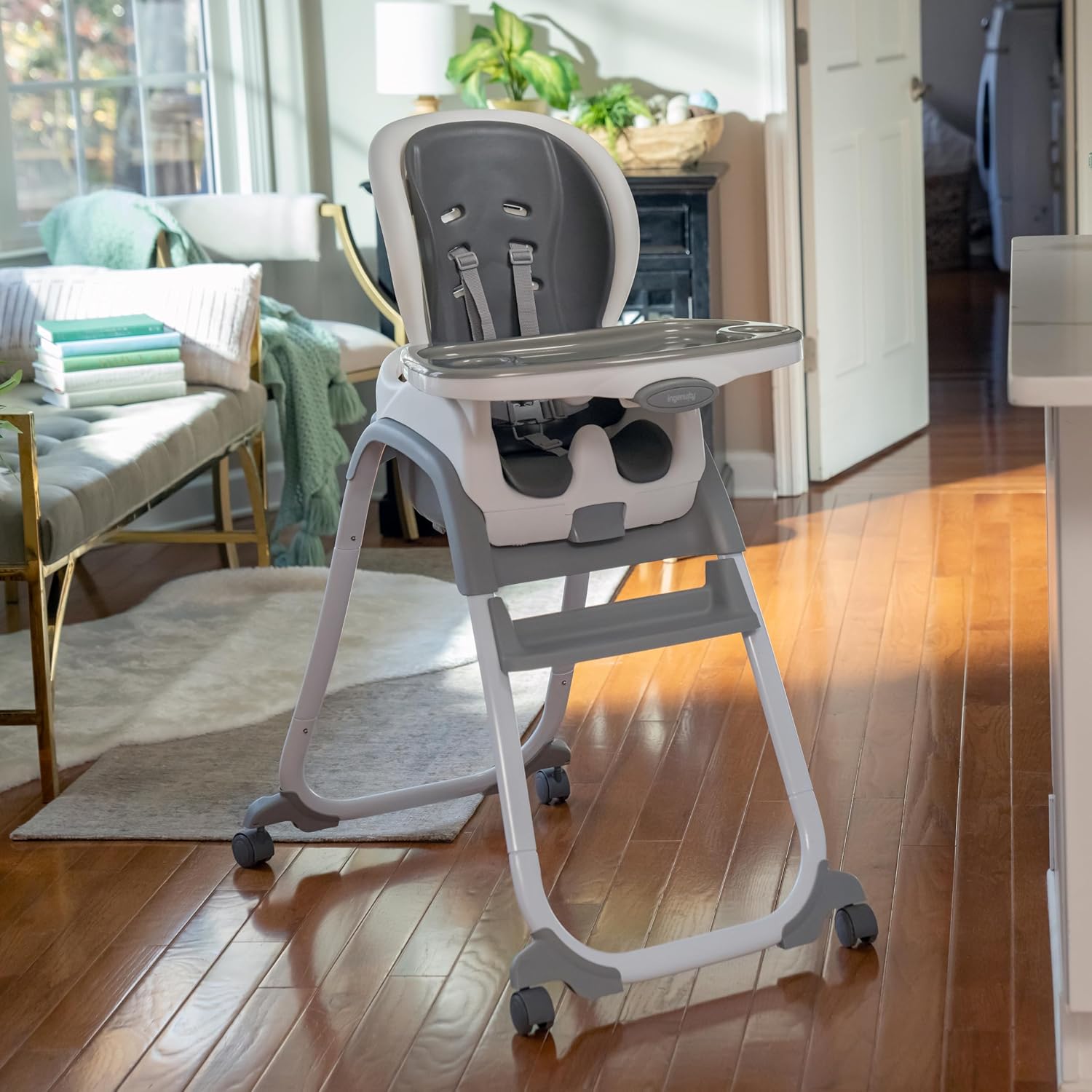 Ingenuity SmartClean Trio Elite 3-in-1 Convertible Baby High Chair, Toddler Chair, and Dining Booster Seat, For Ages 6 Months and Up, Unisex - Slate