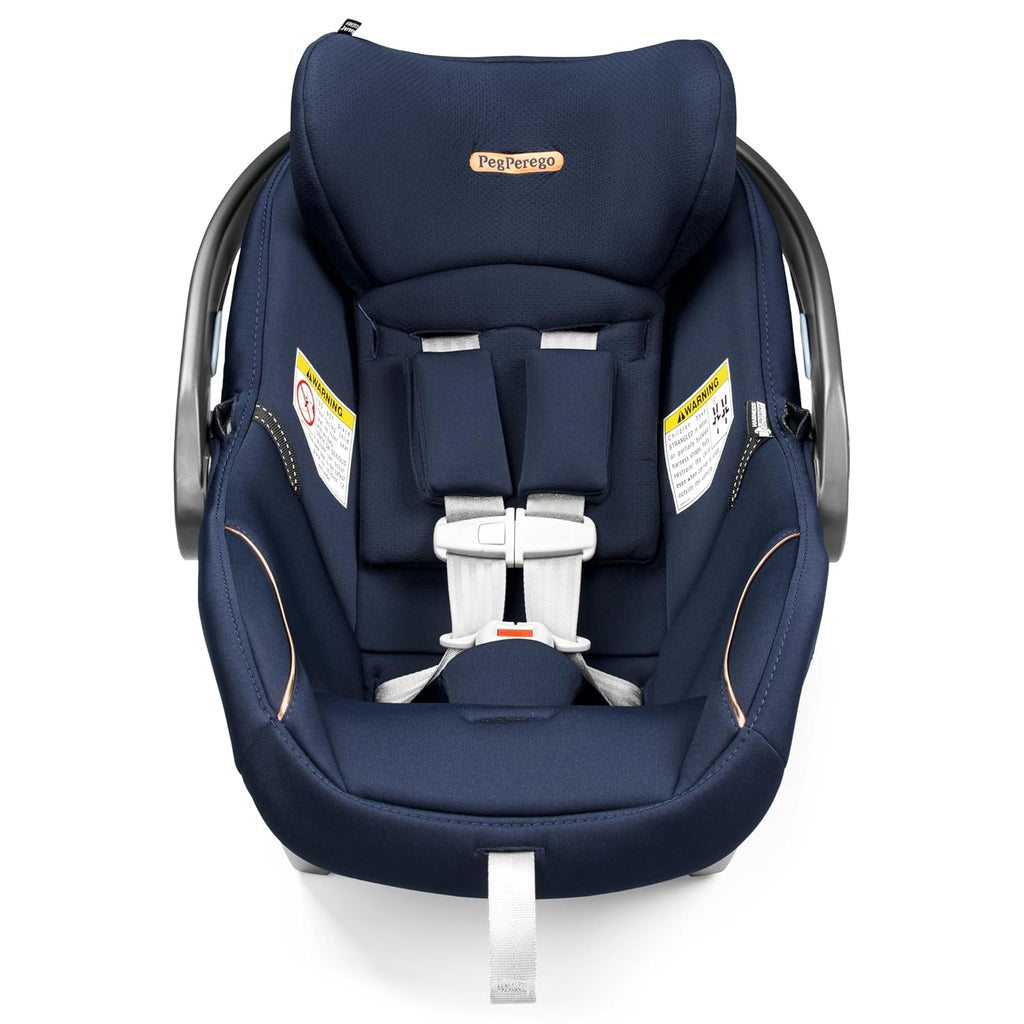 Peg Perego Primo Viaggio Nido - Rear Facing Infant Car Seat - Includes Base with Load Leg & Anti-Rebound Bar - for Babies 4 to 30 lbs - Made in Italy - Blue Shine (Blue & Copper)