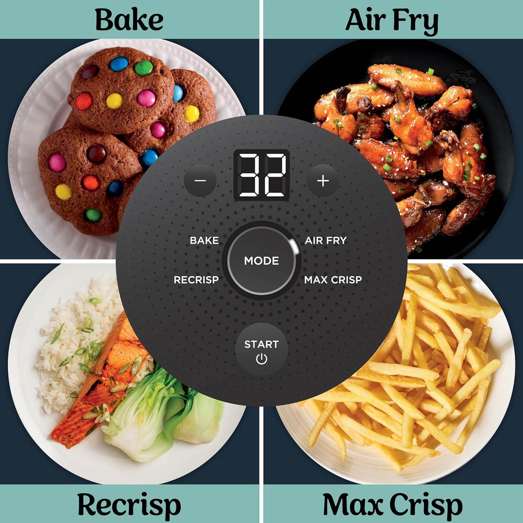 Ninja Crispi Air Fryer, Microwave, Freezer & Dishwasher Safe, Non Toxic Glass Portable Cooking System, 4 QT & 6 Cup Glass Containers with Storage Lids, Easy Meals, Air Fry, Bake, Grey (Renewed)