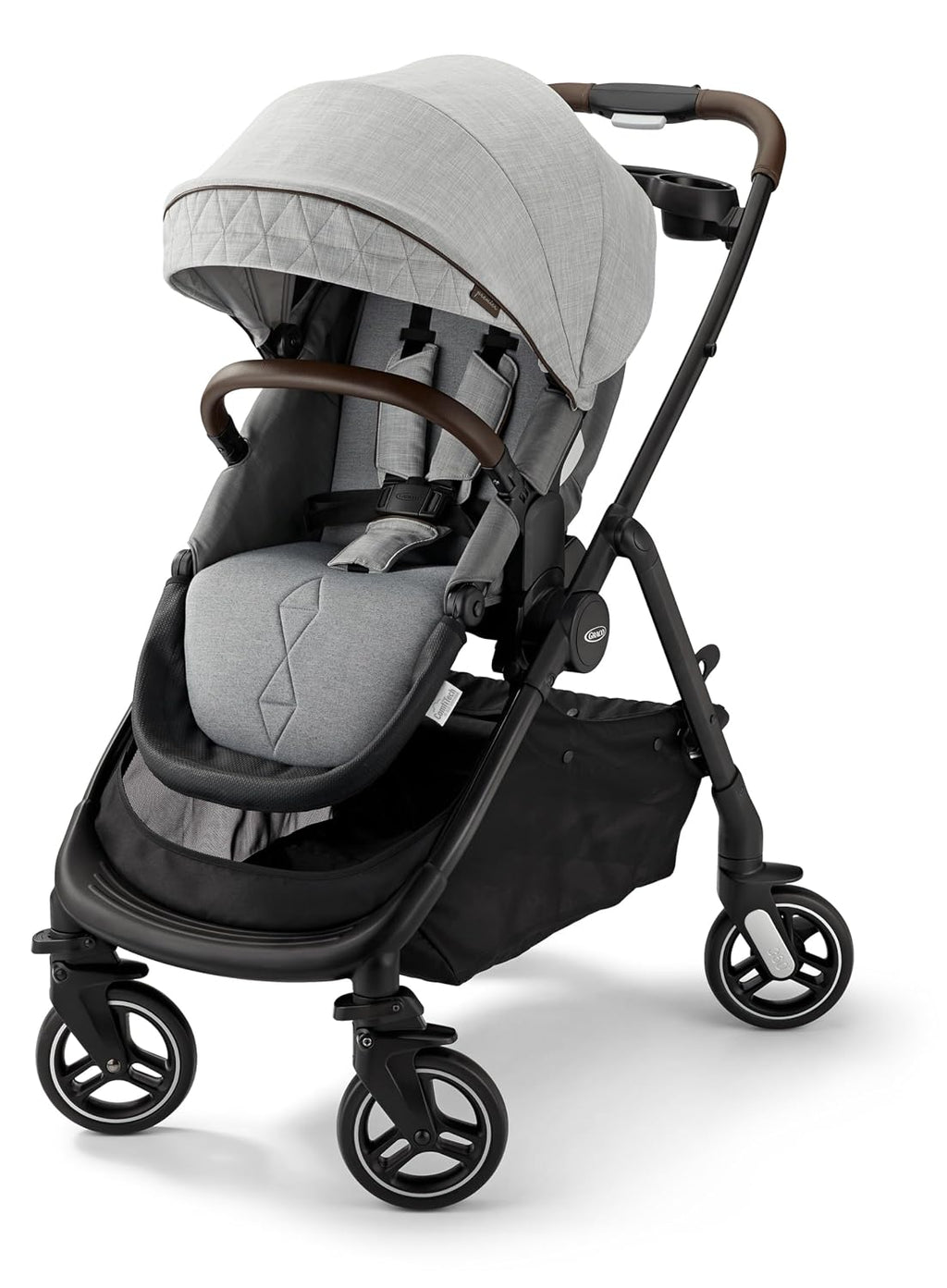 Graco® Premier Modes Merge Stroller with EZ Spin Wheels for 360 Rotation, 3 Modes: Infant Car Seat Carrier, Carry Cot, to Toddler Stroller, Reversible Baby Stroller Seat, Midtown