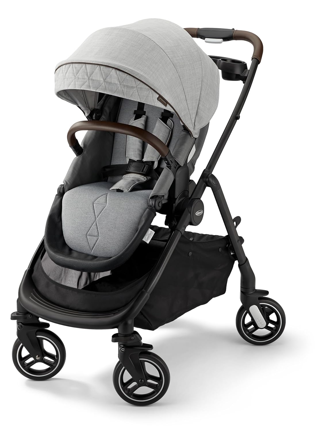 Graco® Premier Modes Merge Stroller with EZ Spin Wheels for 360 Rotation, 3 Modes: Infant Car Seat Carrier, Carry Cot, to Toddler Stroller, Reversible Baby Stroller Seat, Midtown