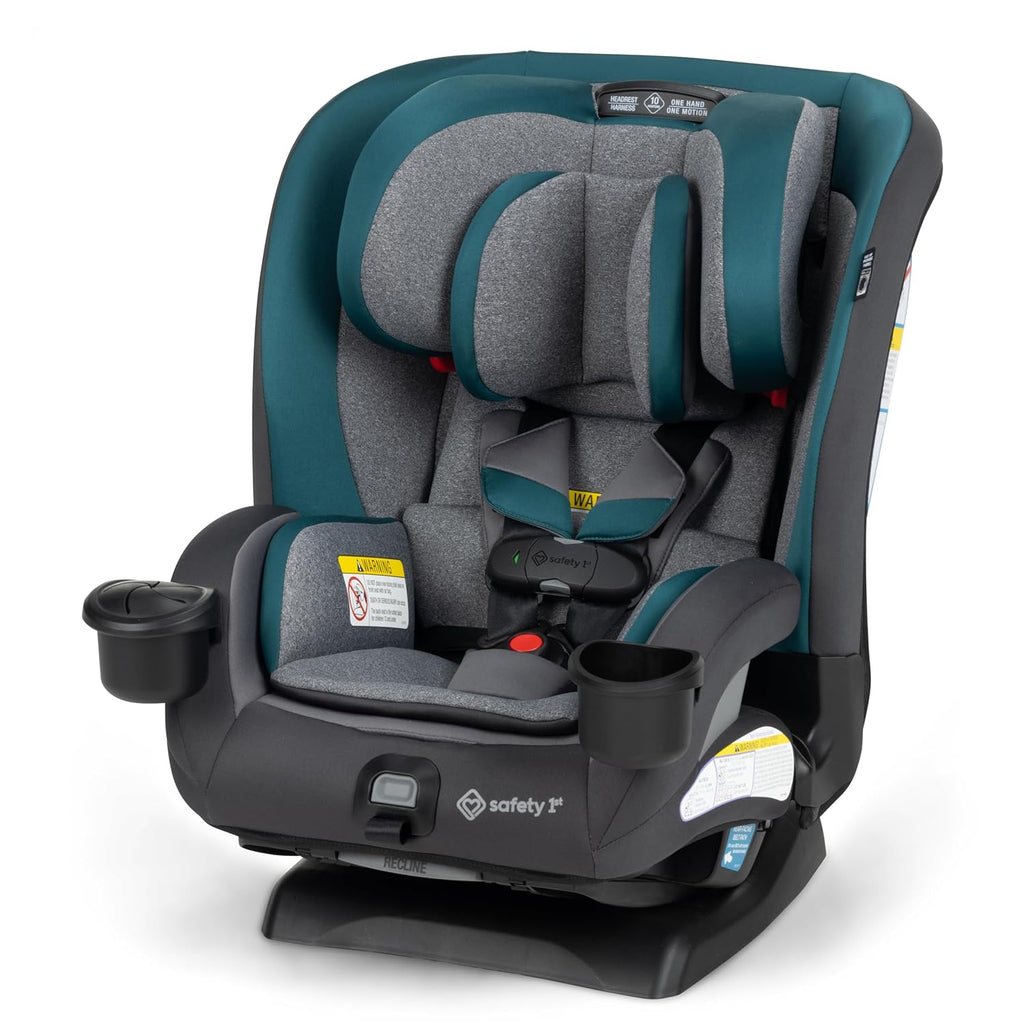 Safety 1st EverSlim 4-in-1 Convertible Car Seat, SecureTech Chest Clip, Ultra-Slim, 4-Mode Infant to Booster, Baby Car Seat, Fits 5-100 lbs, Memory Foam, Fiddlehead