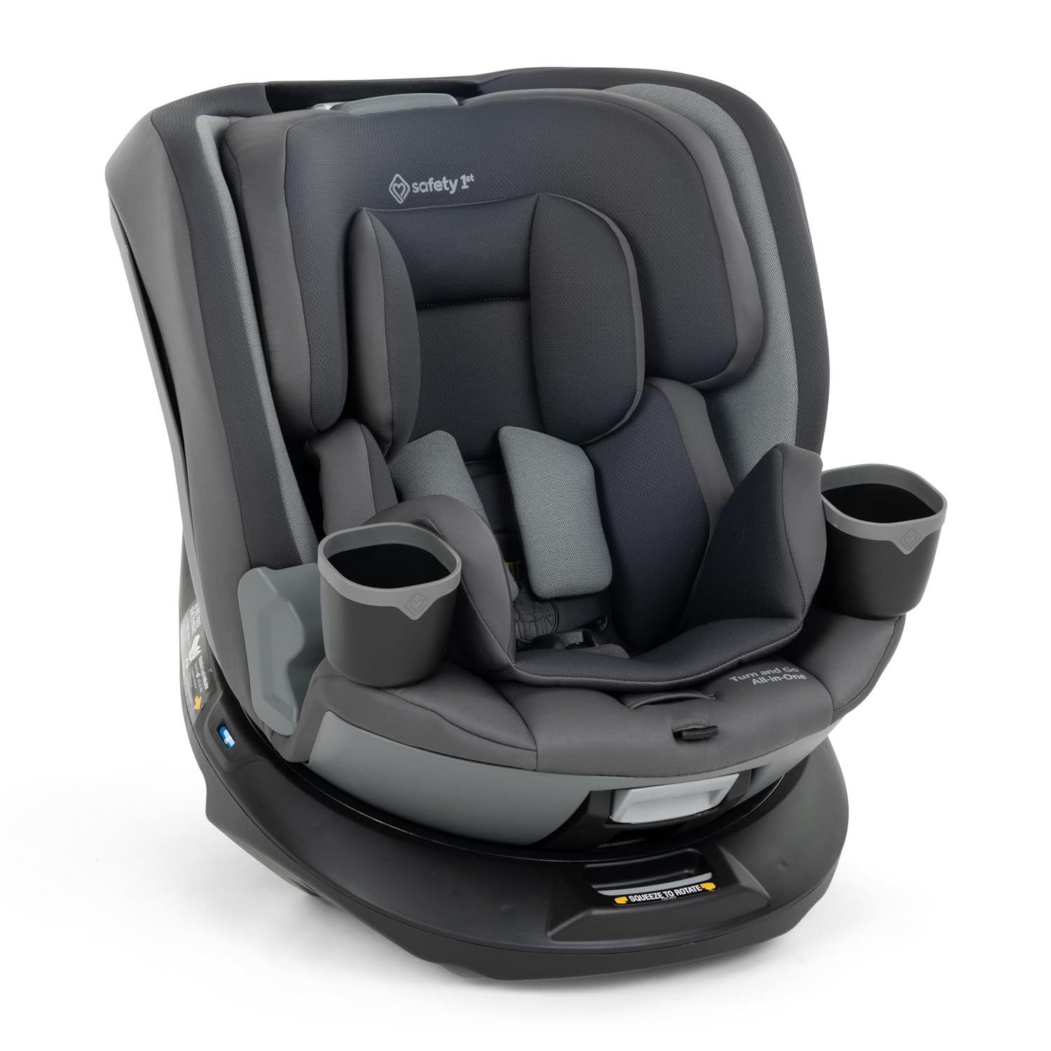 Safety 1st Turn and Go 360 ST Rotating All-in-One Convertible Car Seat, SafetySwivel Technology, SecureTech Installation, 3-in-1 Rear-Facing, Forward-Facing, Booster, 5-100 lbs, Siberian Caviar