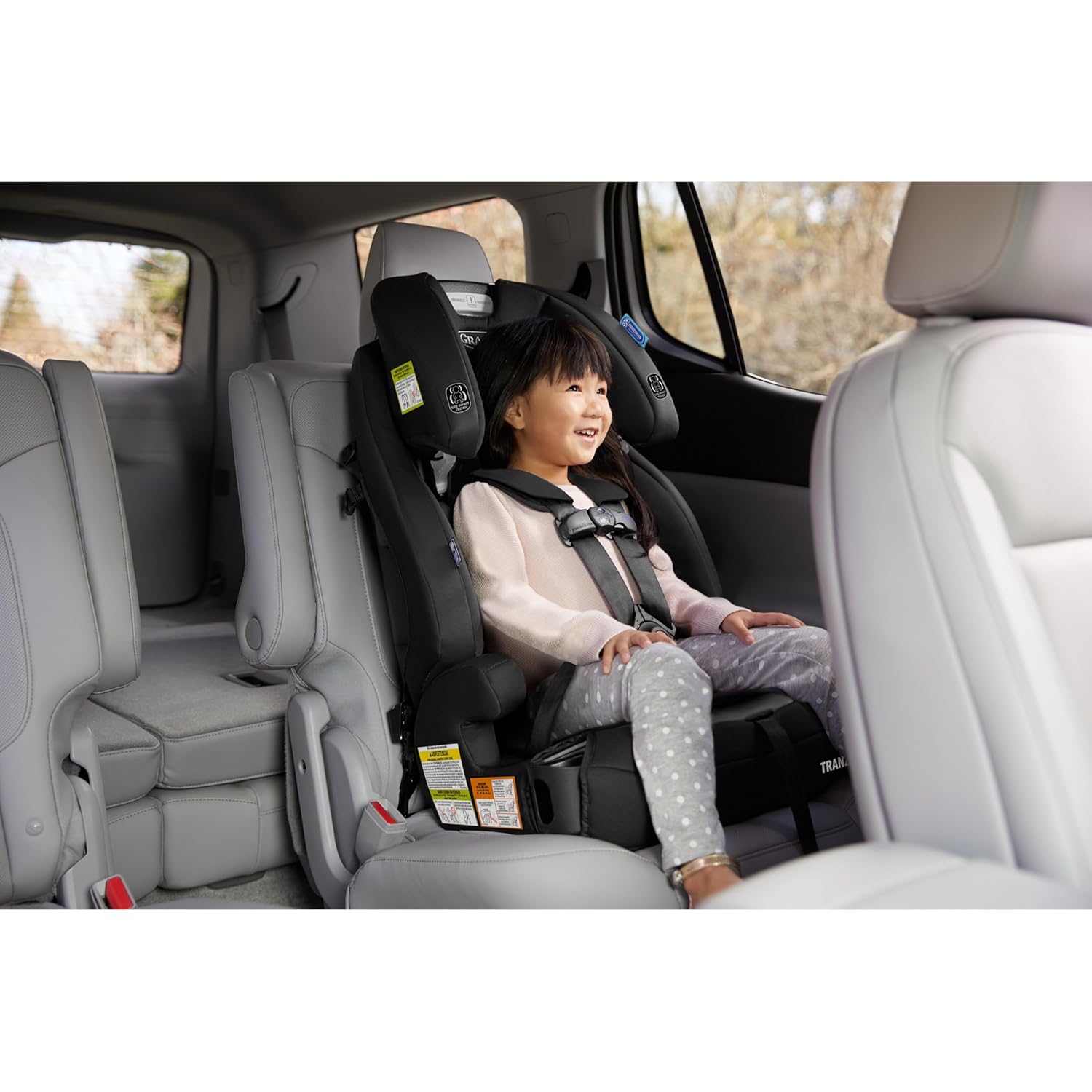 Graco® Tranzitions 3-in-1 Harness Booster Car Seat, Forward Facing Car Seat, Highback, to Backless Booster, Cinder
