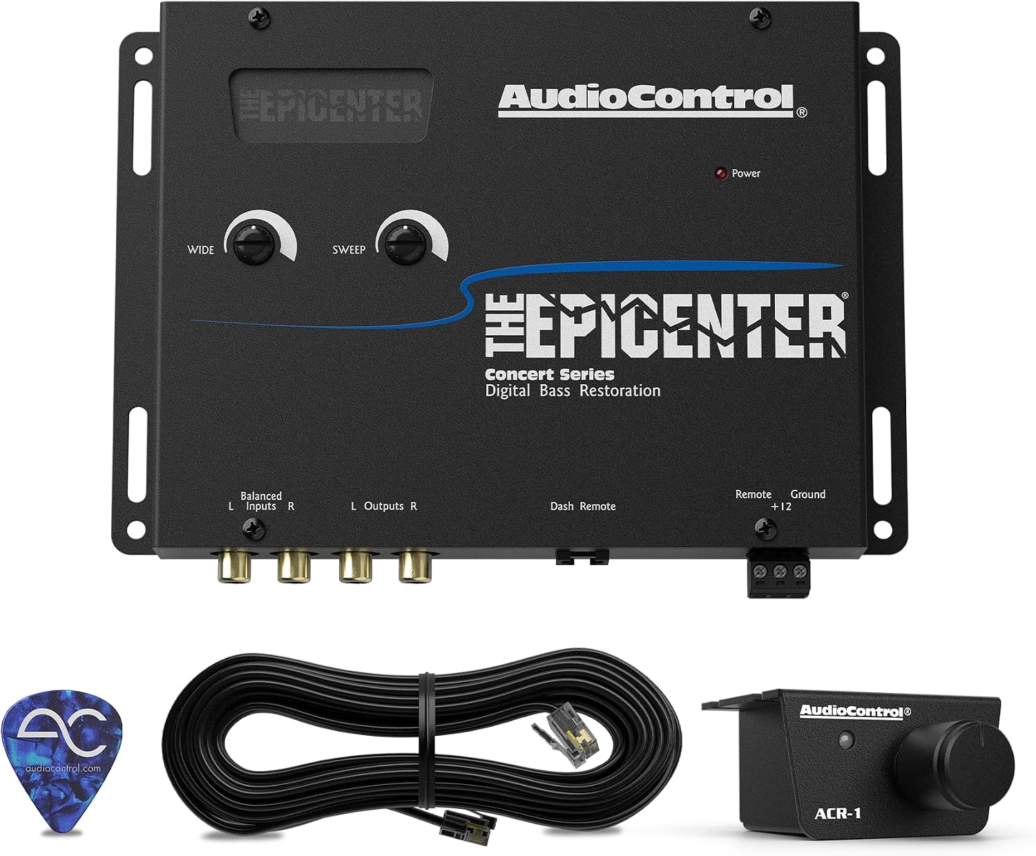 AudioControl The EPICENTER Concert Series Digital Bass Restoration Processor, Car Audio Bass Booster Enhancer with Included Dash Mount Wired Remote Control Knob, ParaBASS, Subsonic Filter (Black)