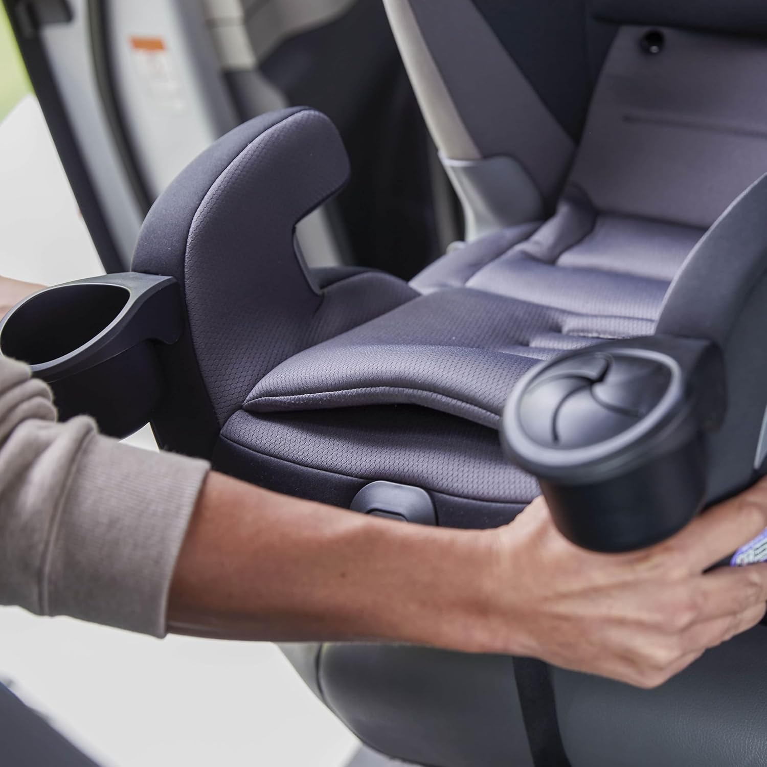 Safety 1st EverSlim 4-in-1 Convertible Car Seat, SecureTech Chest Clip, Ultra-Slim, 4-Mode Infant to Booster, Baby Car Seat, Fits 5-100 lbs, Memory Foam, Fiddlehead