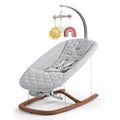 Chicco Float Baby Bouncer Seat, Quilted Organic Cotton Seat Pad, Included Toy bar with Plush Toys, Cloud/Grey