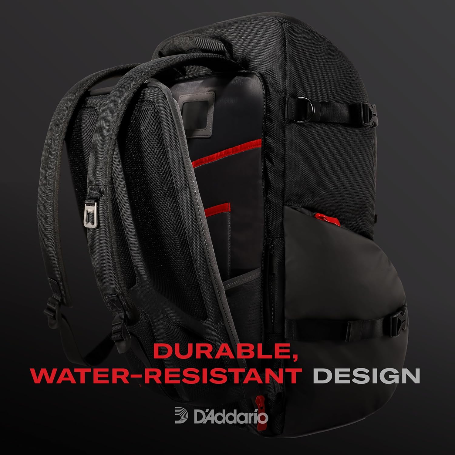 D'Addario Backline Gear Transport Pack Solo - Gear Bag for Solo Musicians - Gig Bags - Mic Stand Gig Bag - DJ Bags for Cables - DJ Gear