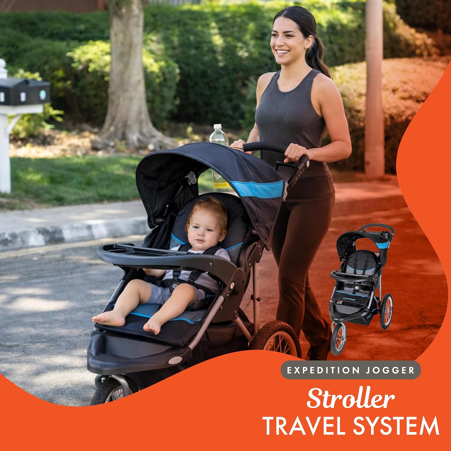 Baby Trend Expedition® Jogger Travel System with EZ Flex-Loc® Infant Car Seat, Millenium Blue