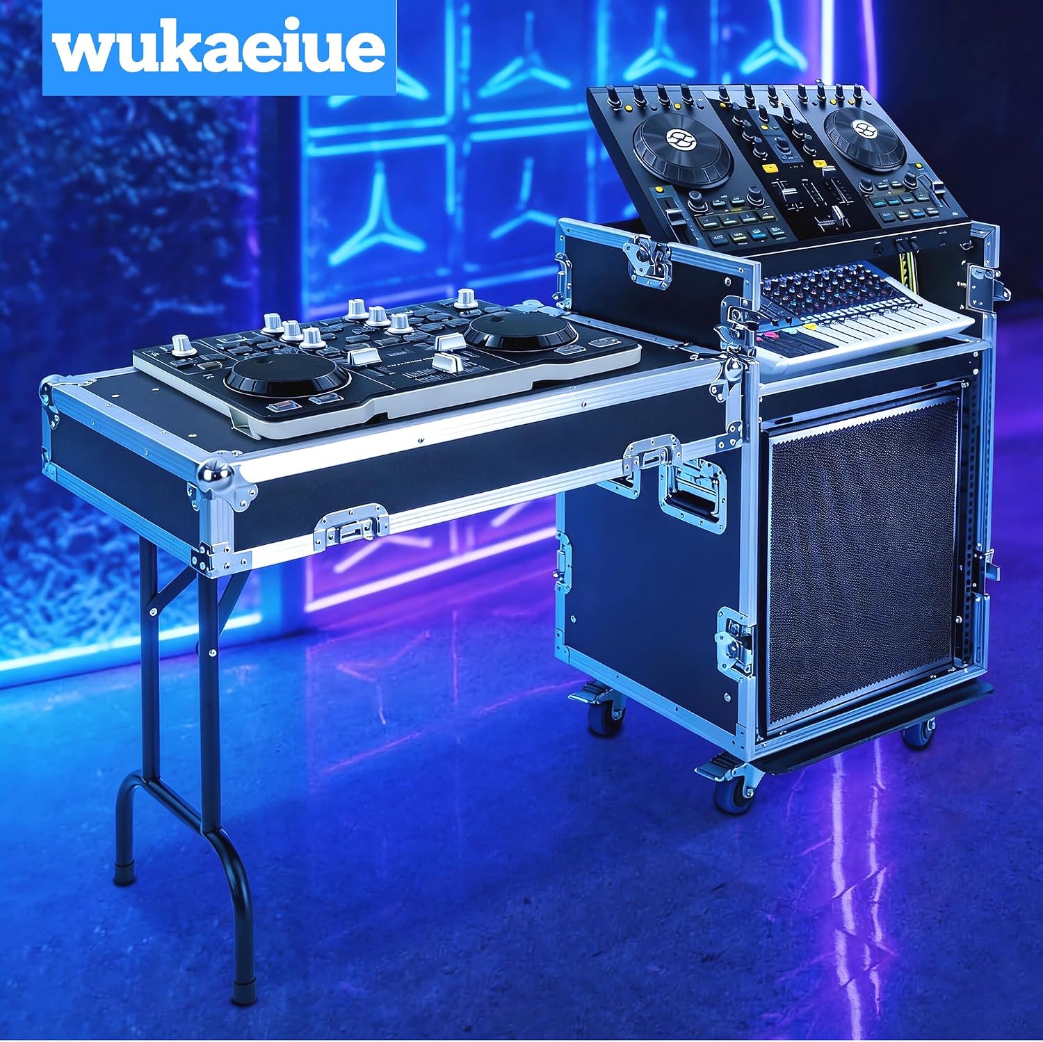 12U PA DJ Rack,PA DJ Cabinet, Network & Stereo Rack with 4 Wheels for Studios, Home Theatres, Ktvs, and Wedding Parties,Pro Tour Grade (12U)