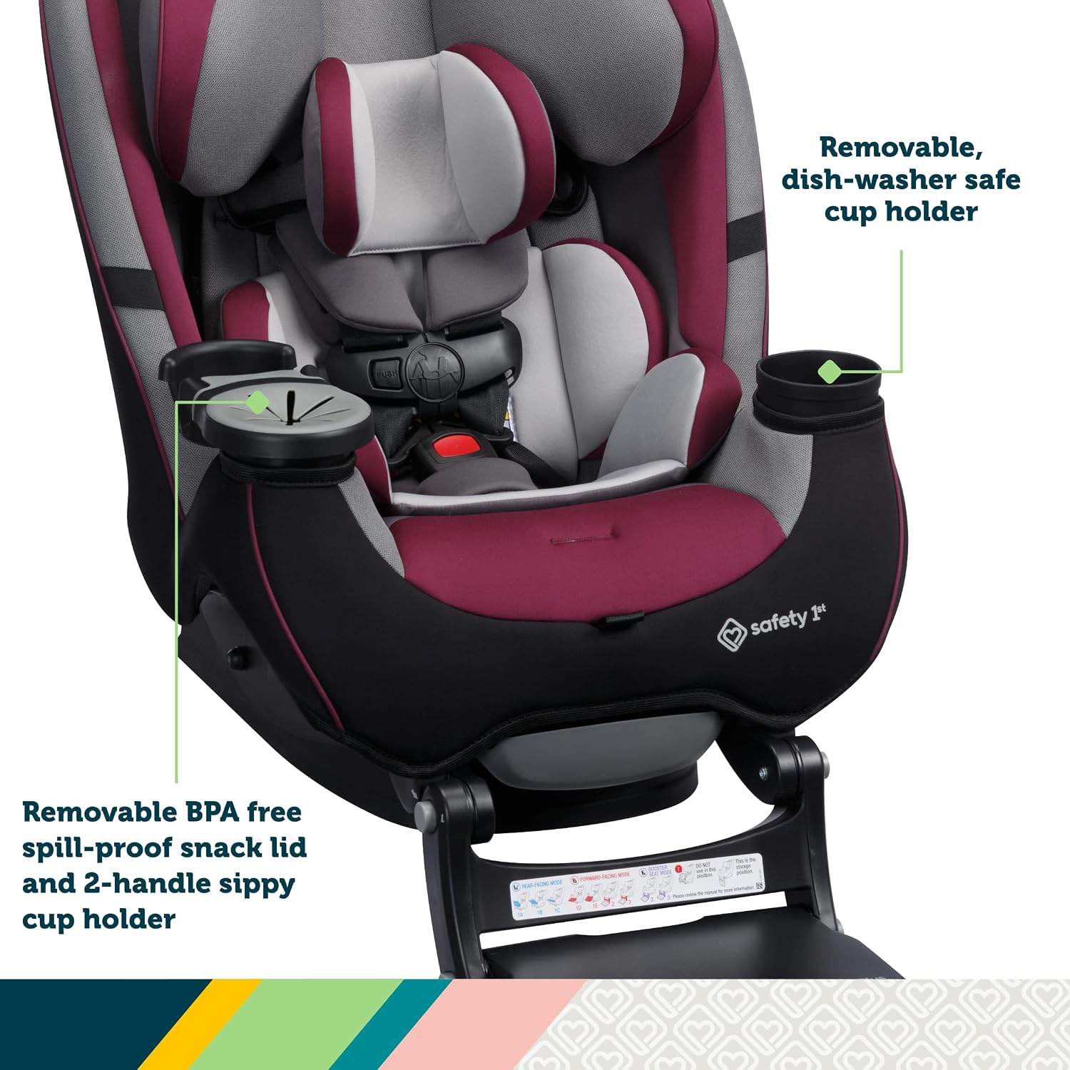Safety 1st Grow and Go Extend 'n Ride LX All-in-One Convertible Car Seat, Black Pepper