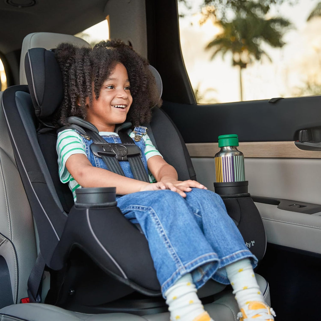 Safety 1st Grow and Go All-in-One Slim Convertible Car Seat, Rear Facing, 5-40 lbs, Forward Facing (30–65 lbs), High Back Booster Seat 40-100 pounds, Black Phantom