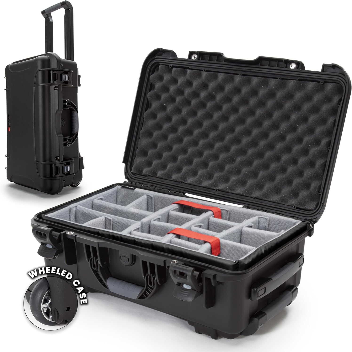 NANUK 935 Hard Case with Padded Divider – Waterproof Equipment Case with Wheels, 22' x 14' x 9' – Dustproof and Impact Resistant, Airline Carry-On Approved – Black